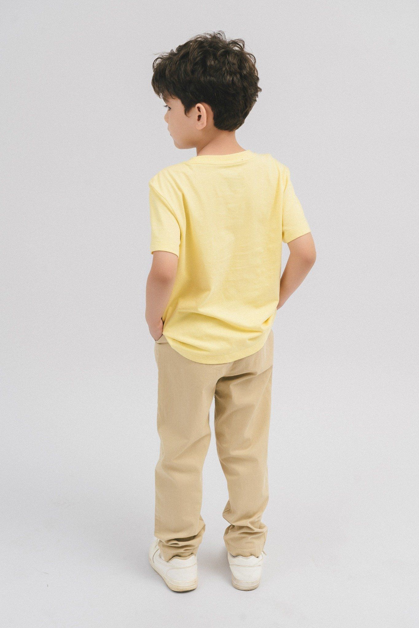  Quần dài bé trai vải khaki cạp chun 