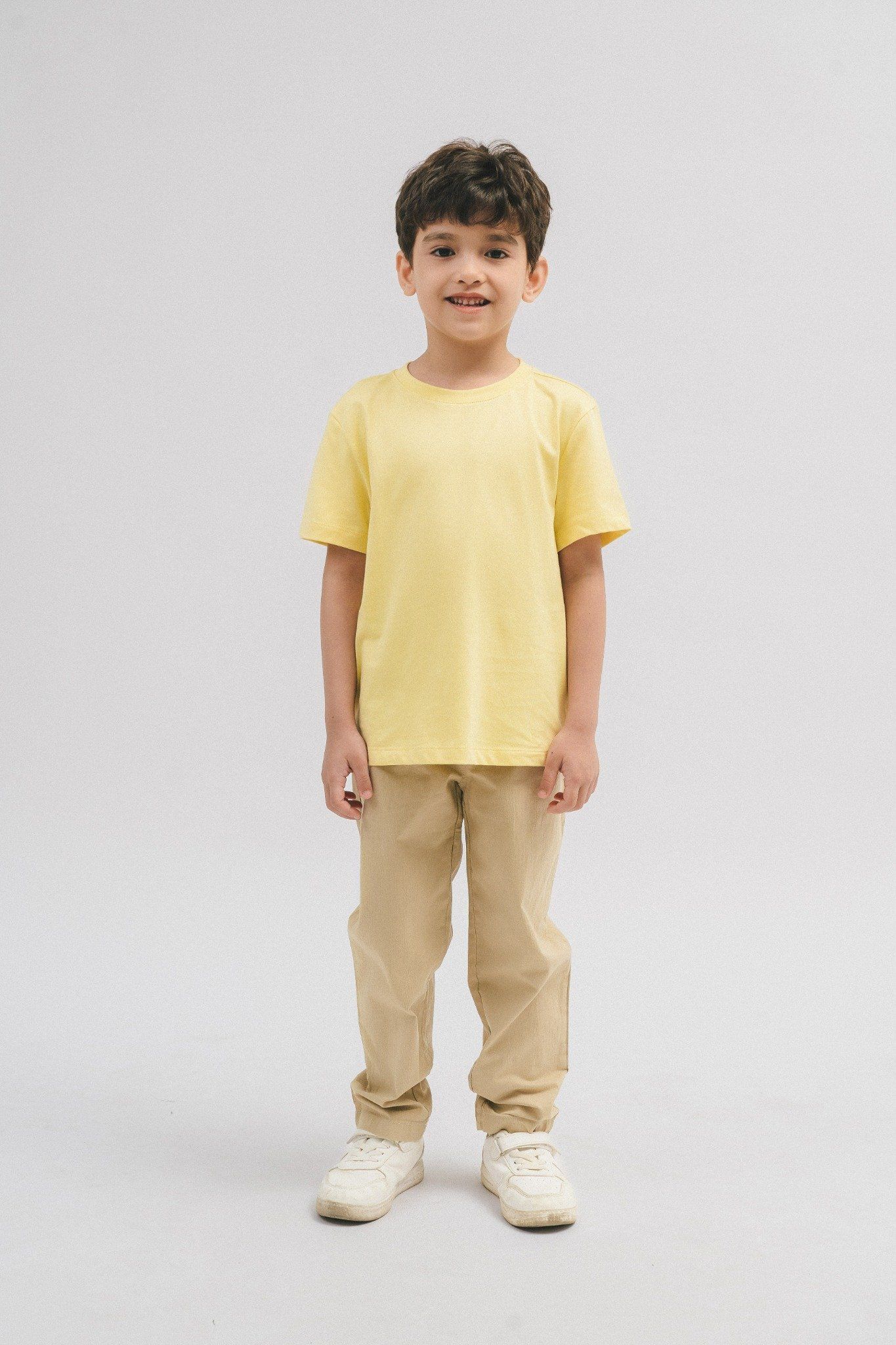  Quần dài bé trai vải khaki cạp chun 