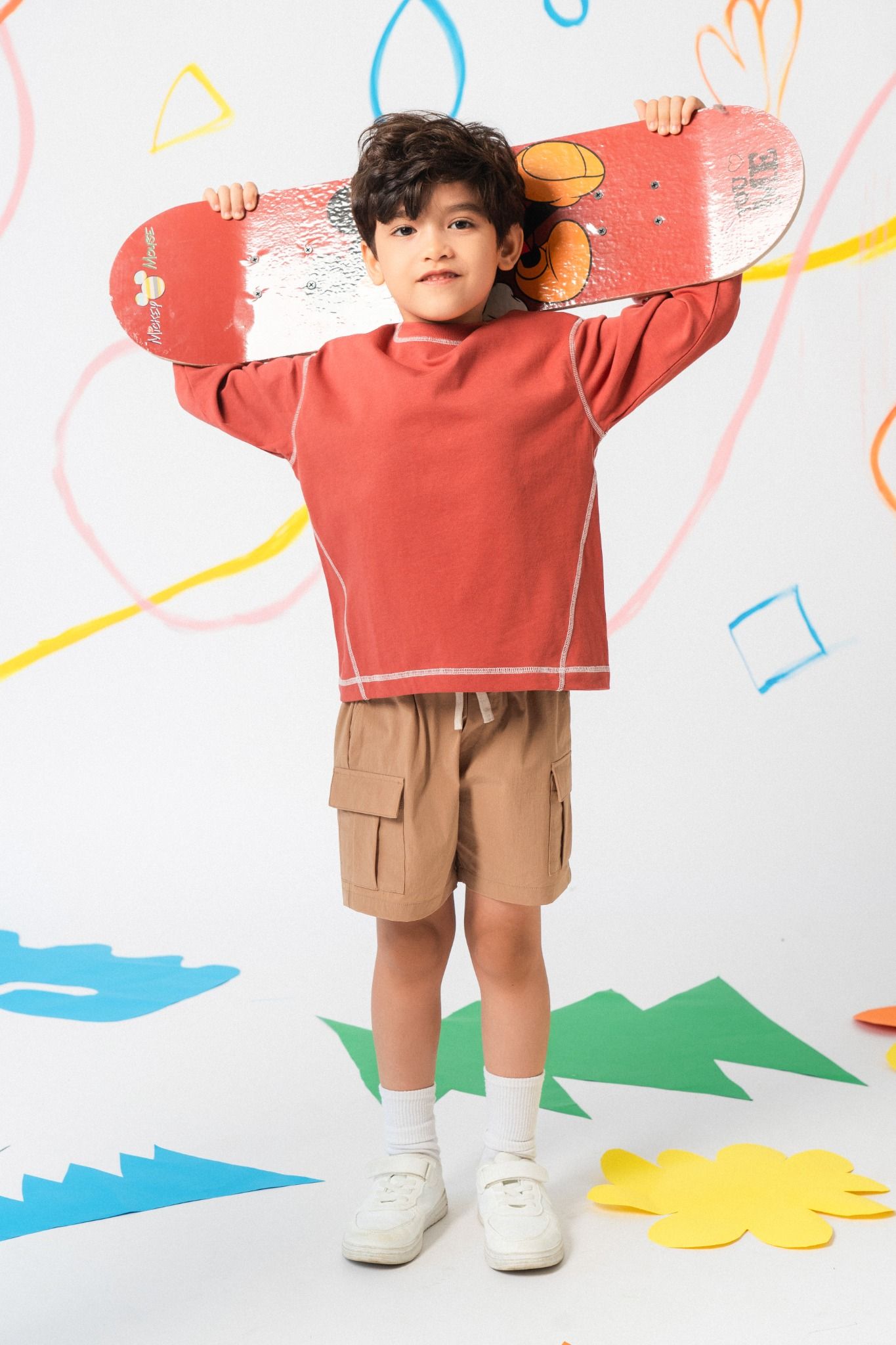  Quần shorts túi hộp bé trai vải gió 