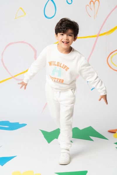  Áo nỉ chui đầu unisex trẻ em in hình ống nhòm 