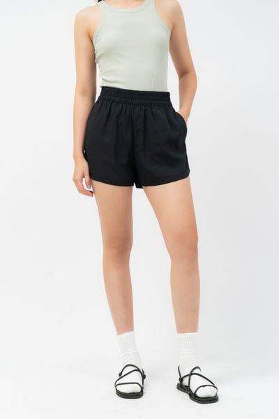 Quần short nữ cạp chun vải tencel 