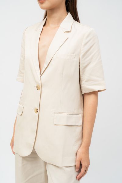  Áo blazer nữ ngắn tay dáng rộng vải tencel 