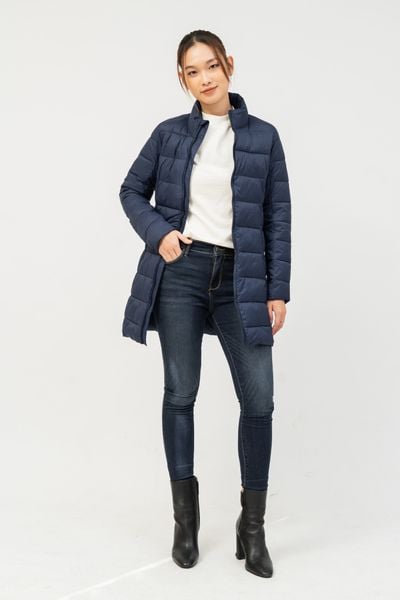  Áo khoác nữ chần bông dáng dài 