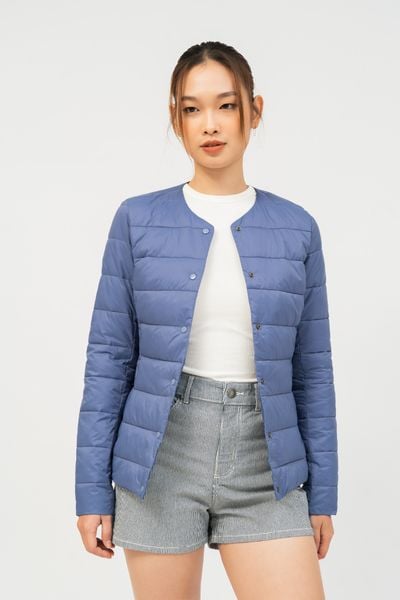  Áo khoác nữ chần bông cài khuy 