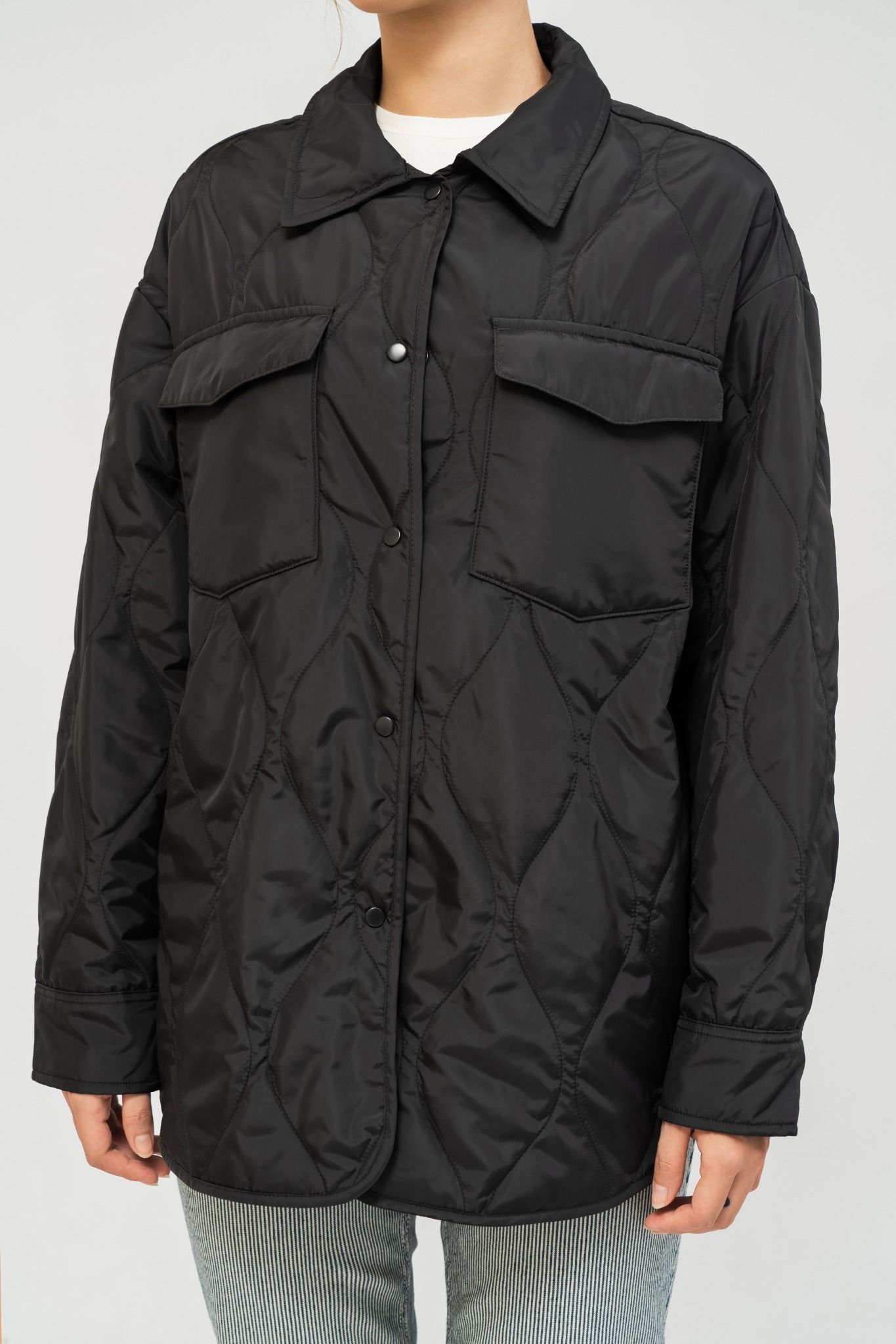  Áo khoác nữ lót bông túi ngực 