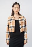  Áo sơ mi nữ flannel kẻ túi ngực 