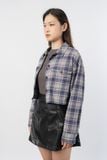  Áo sơ mi nữ flannel kẻ túi ngực 