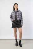  Áo sơ mi nữ flannel kẻ túi ngực 