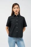  Áo sơ mi nữ ngắn tay dáng hộp vải poplin nhăn 