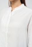  Áo sơ mi nữ cổ trụ xếp ly thân trước vải tencel 