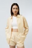  Quần short nữ kẻ cạp chun 