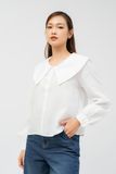  Áo sơ mi nữ tay bồng cổ rộng vải tencel 