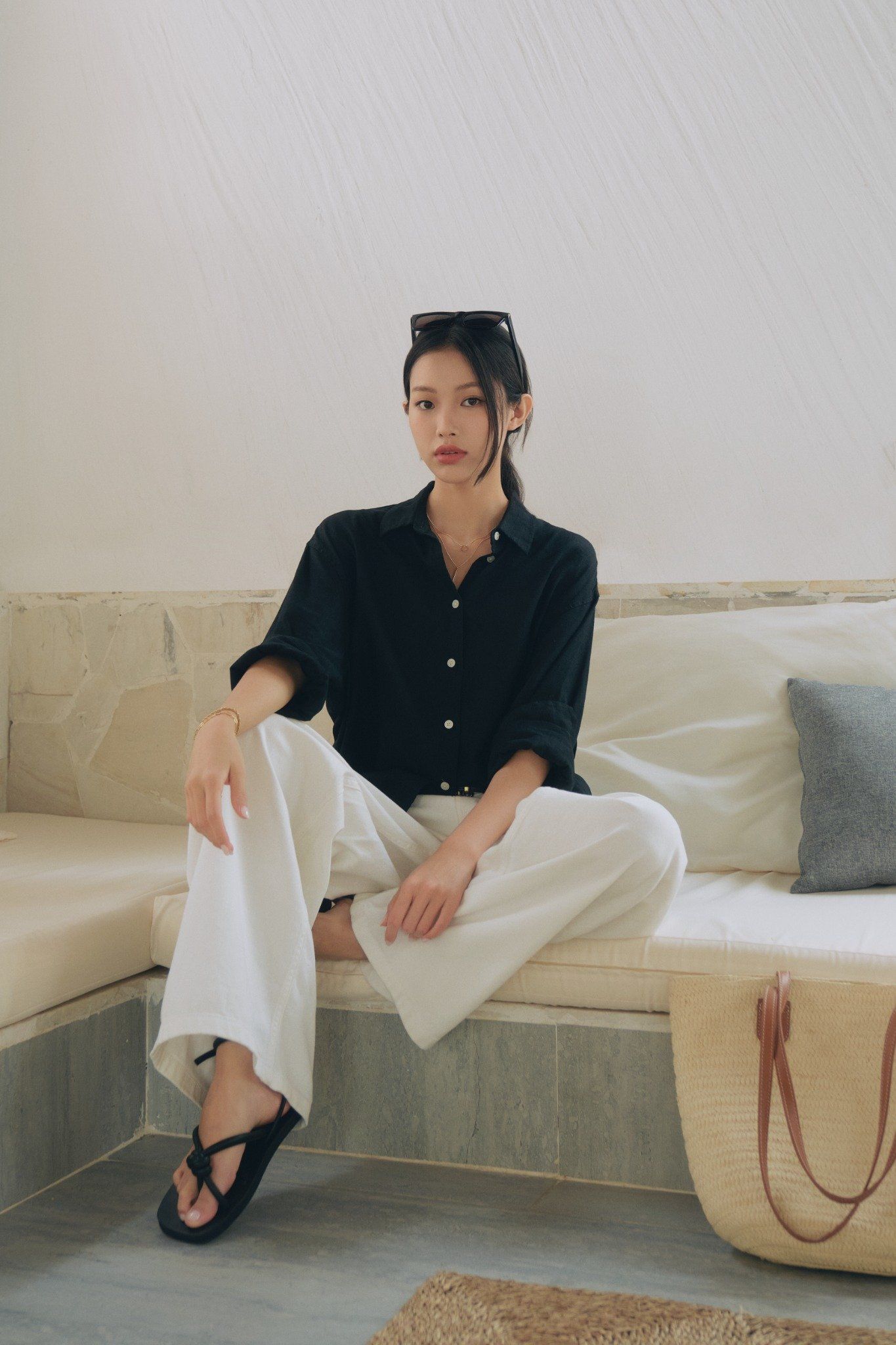  Áo sơ mi Nữ vải Linen dáng Regular 
