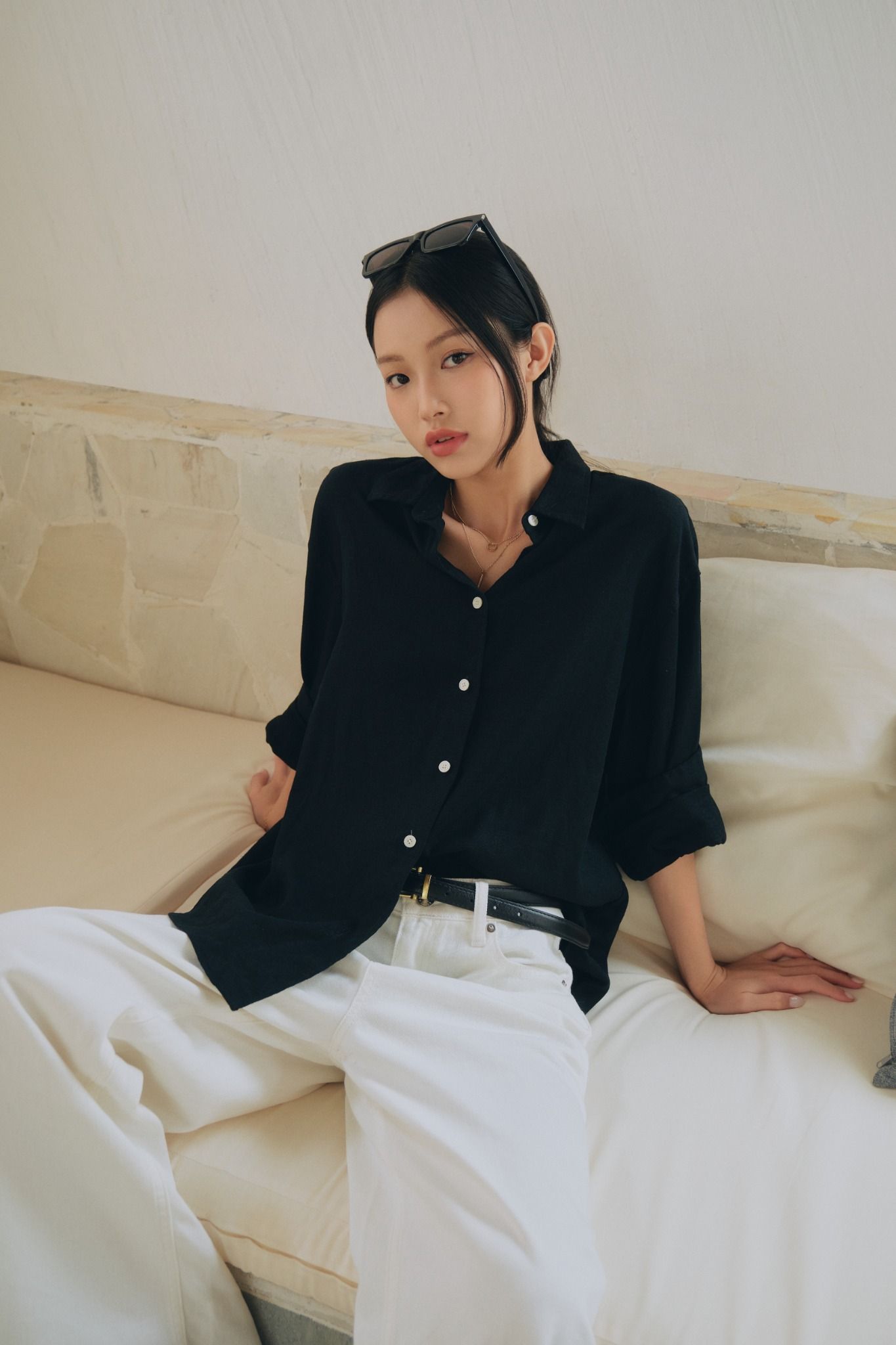  Áo sơ mi Nữ vải Linen dáng Regular 