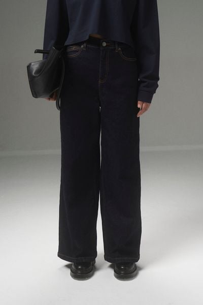  Quần jeans nữ dáng wideleg Raw 