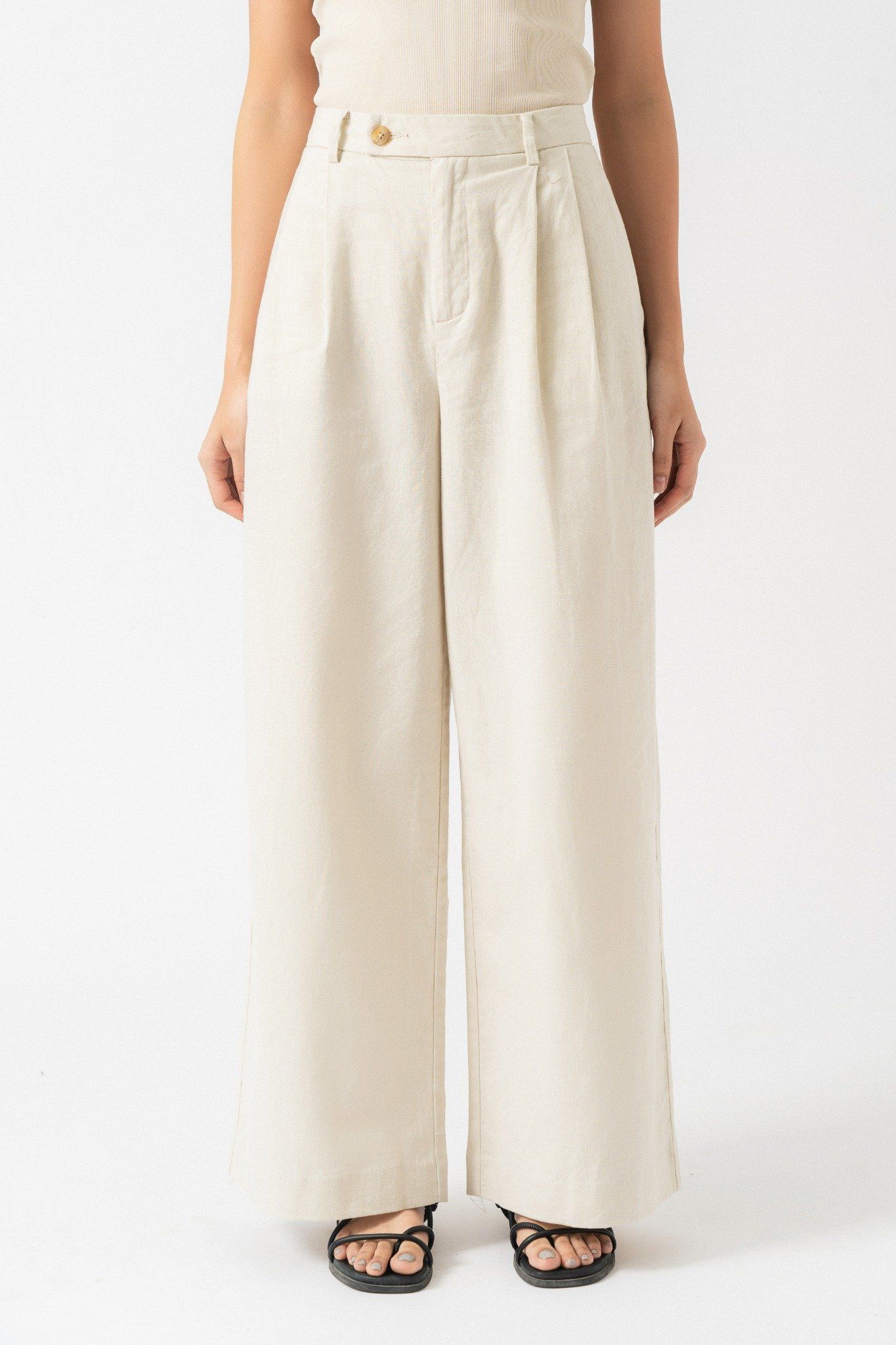  Quần nữ  ống rộng linen 