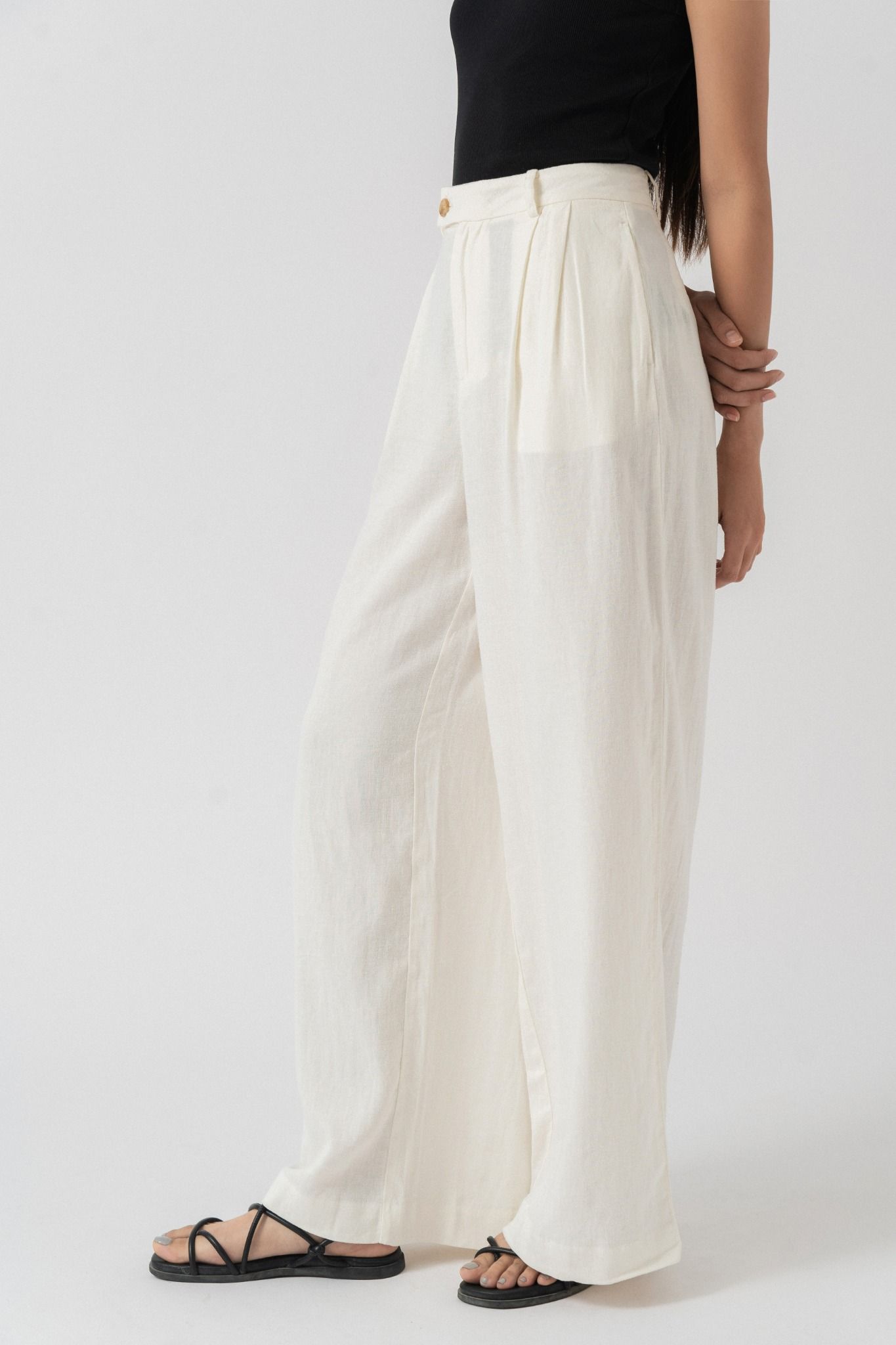  Quần nữ  ống rộng linen 