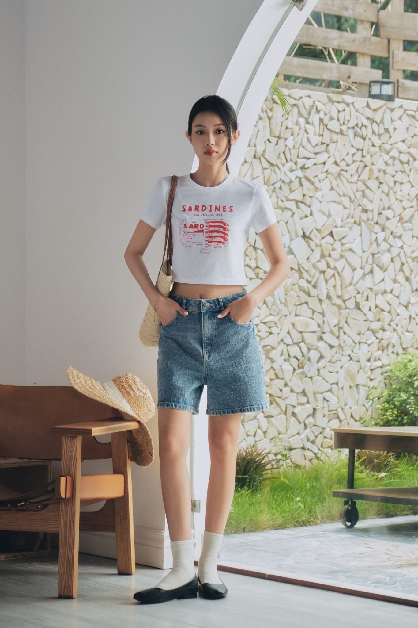  Quần short denim nữ Classic 