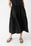  Đầm midi nữ poplin xếp tầng 