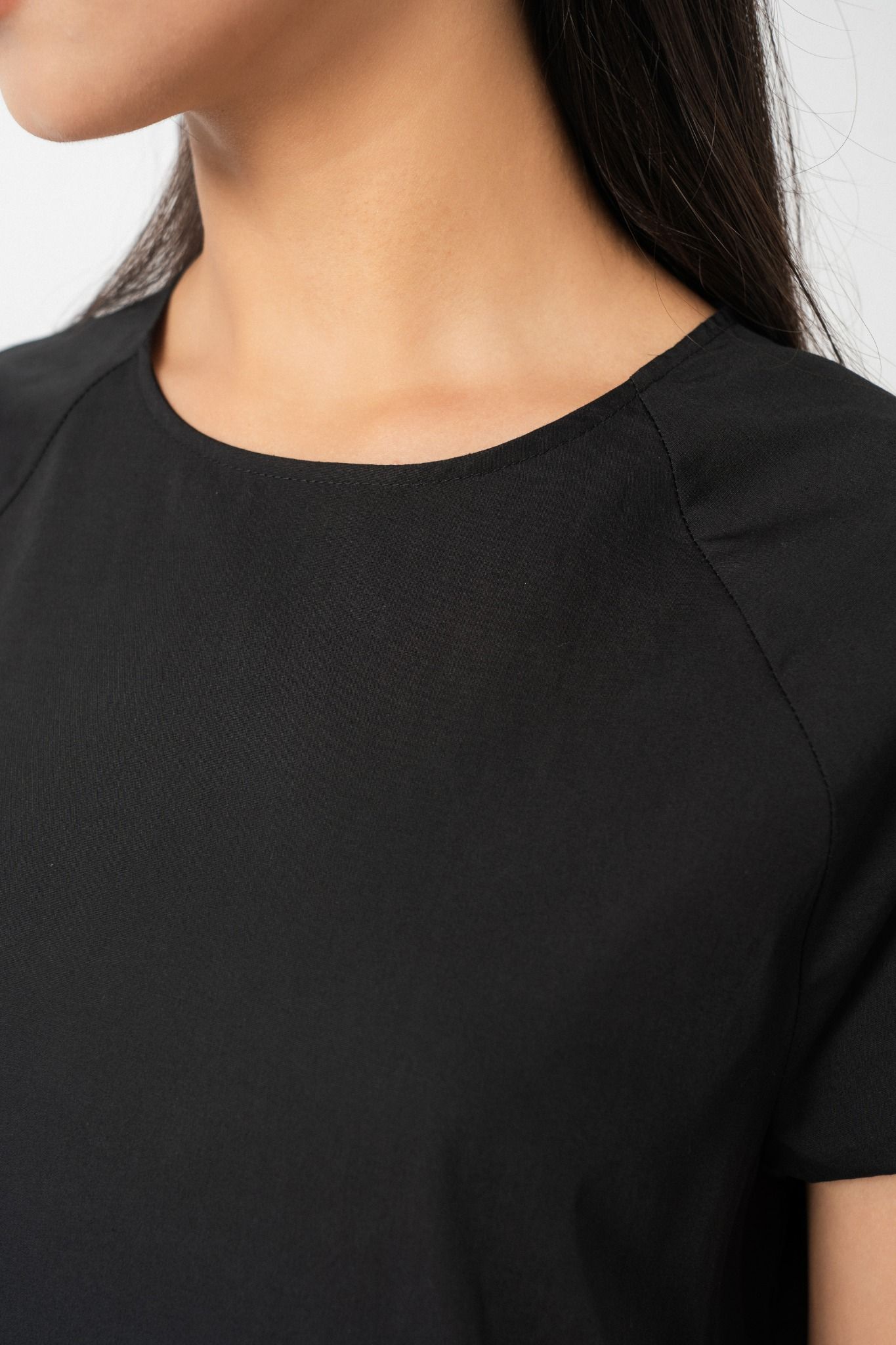  Đầm midi nữ poplin xếp tầng 