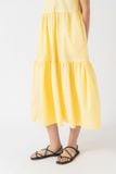  Đầm midi nữ poplin xếp tầng 