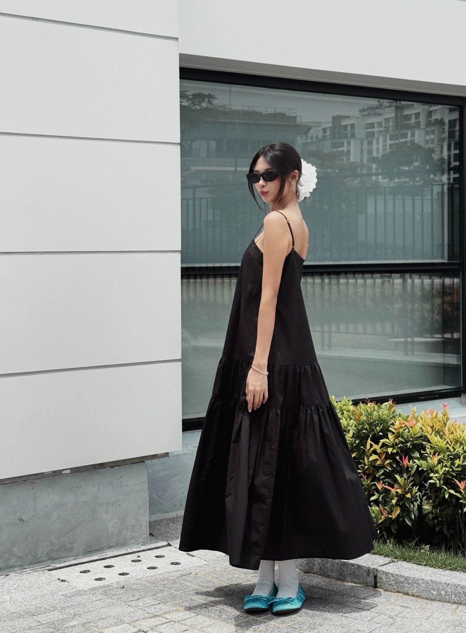  Váy polin maxi, điều chỉnh dây vai 