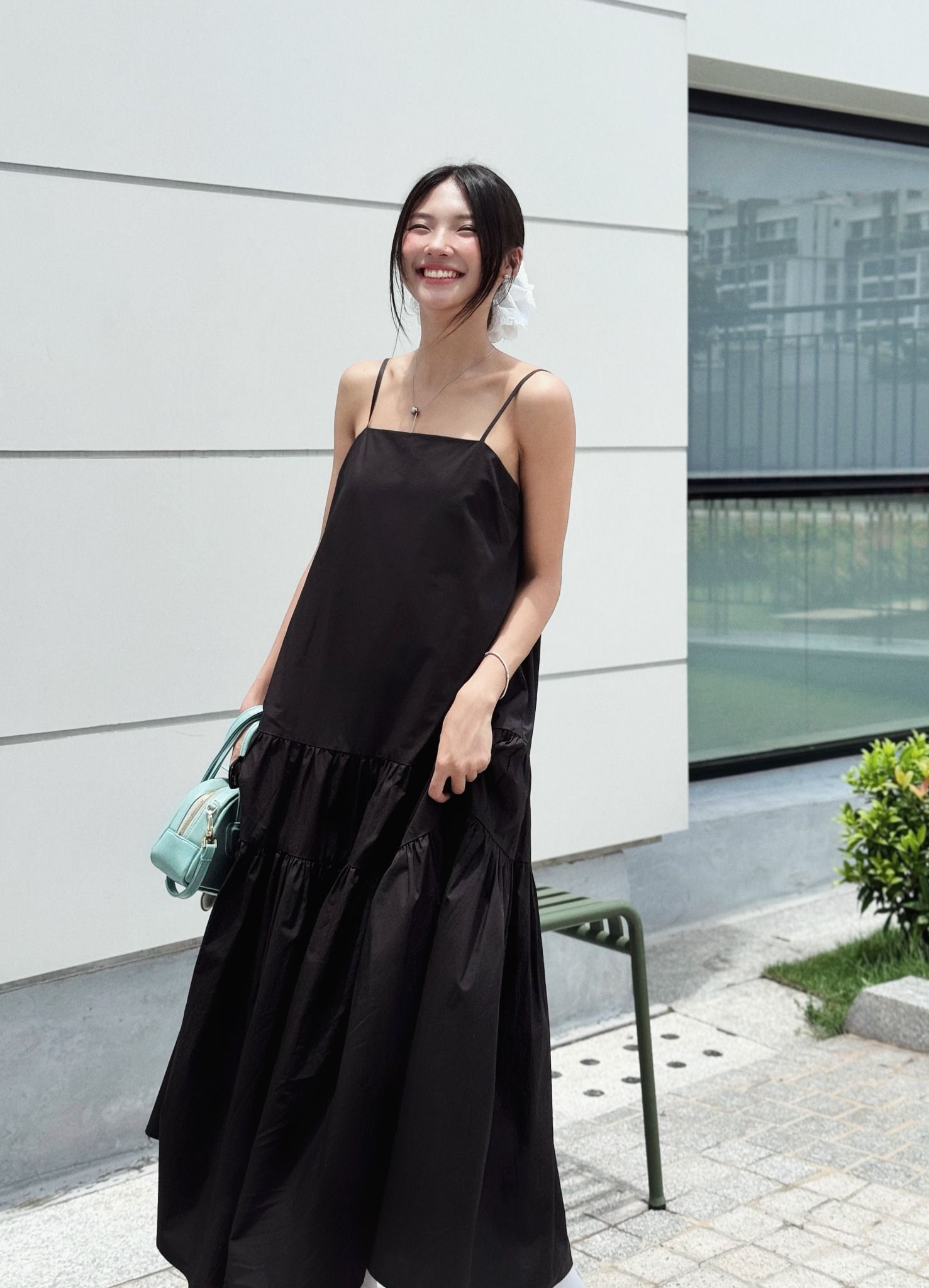  Váy polin maxi, điều chỉnh dây vai 