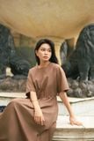  Váy Midi Nữ khoét lưng vải Poplin 
