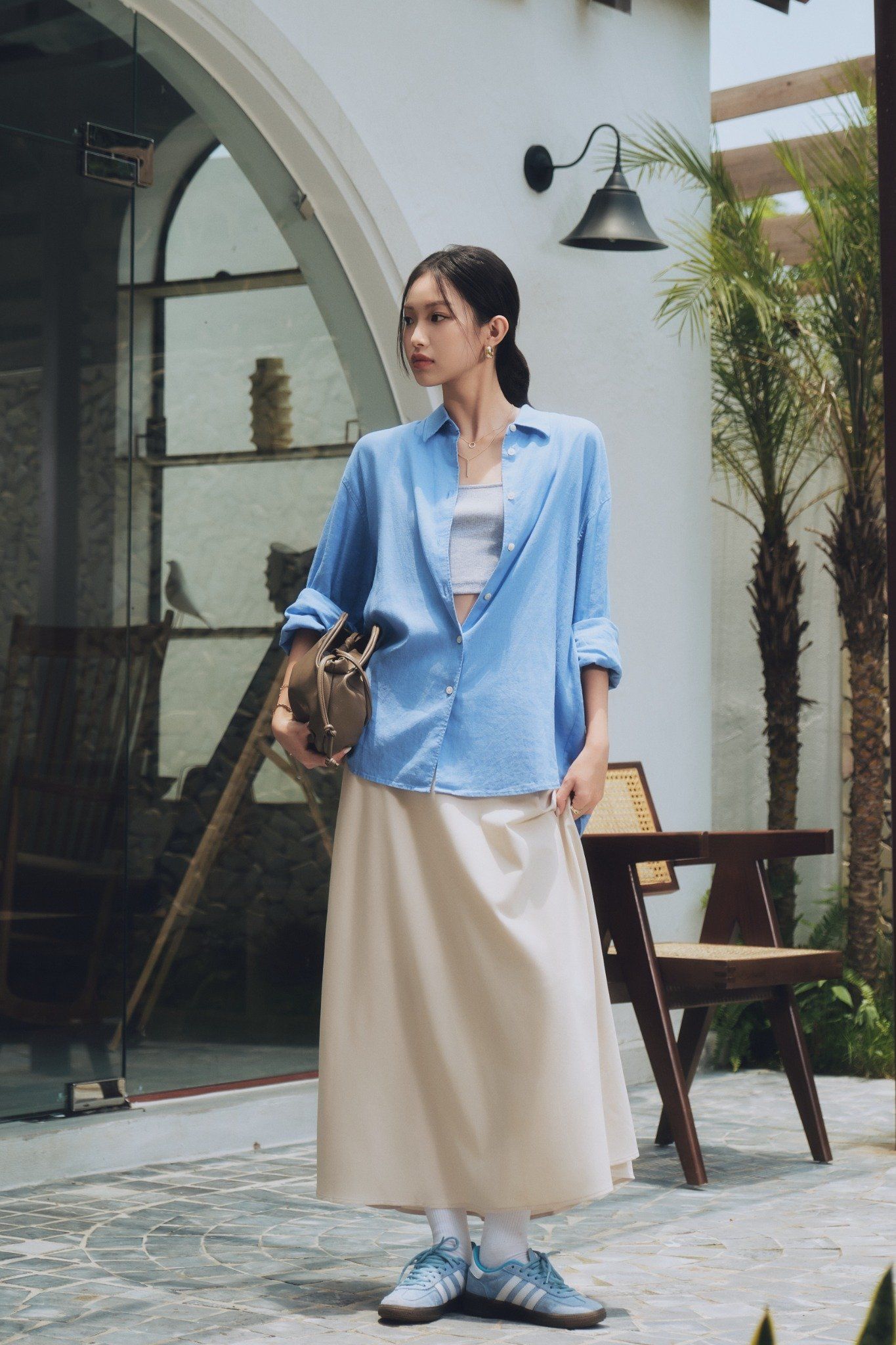  Áo sơ mi Nữ vải Linen dáng Regular 