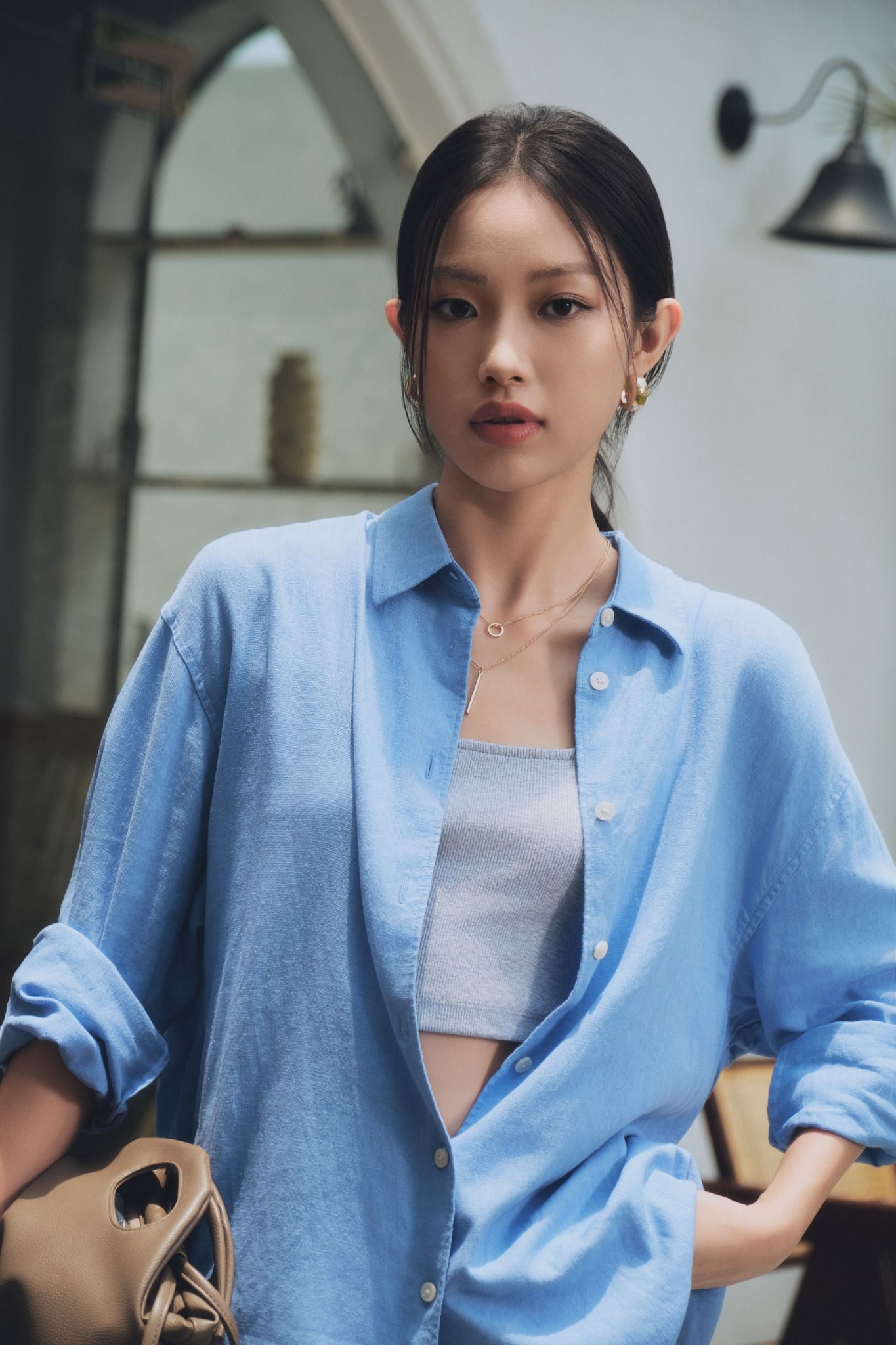  Áo sơ mi Nữ vải Linen dáng Regular 
