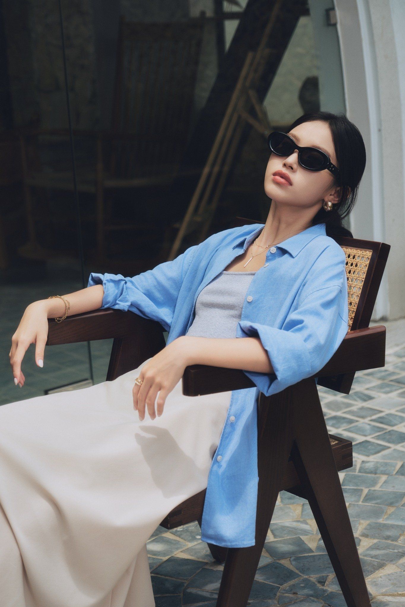  Áo sơ mi Nữ vải Linen dáng Regular 