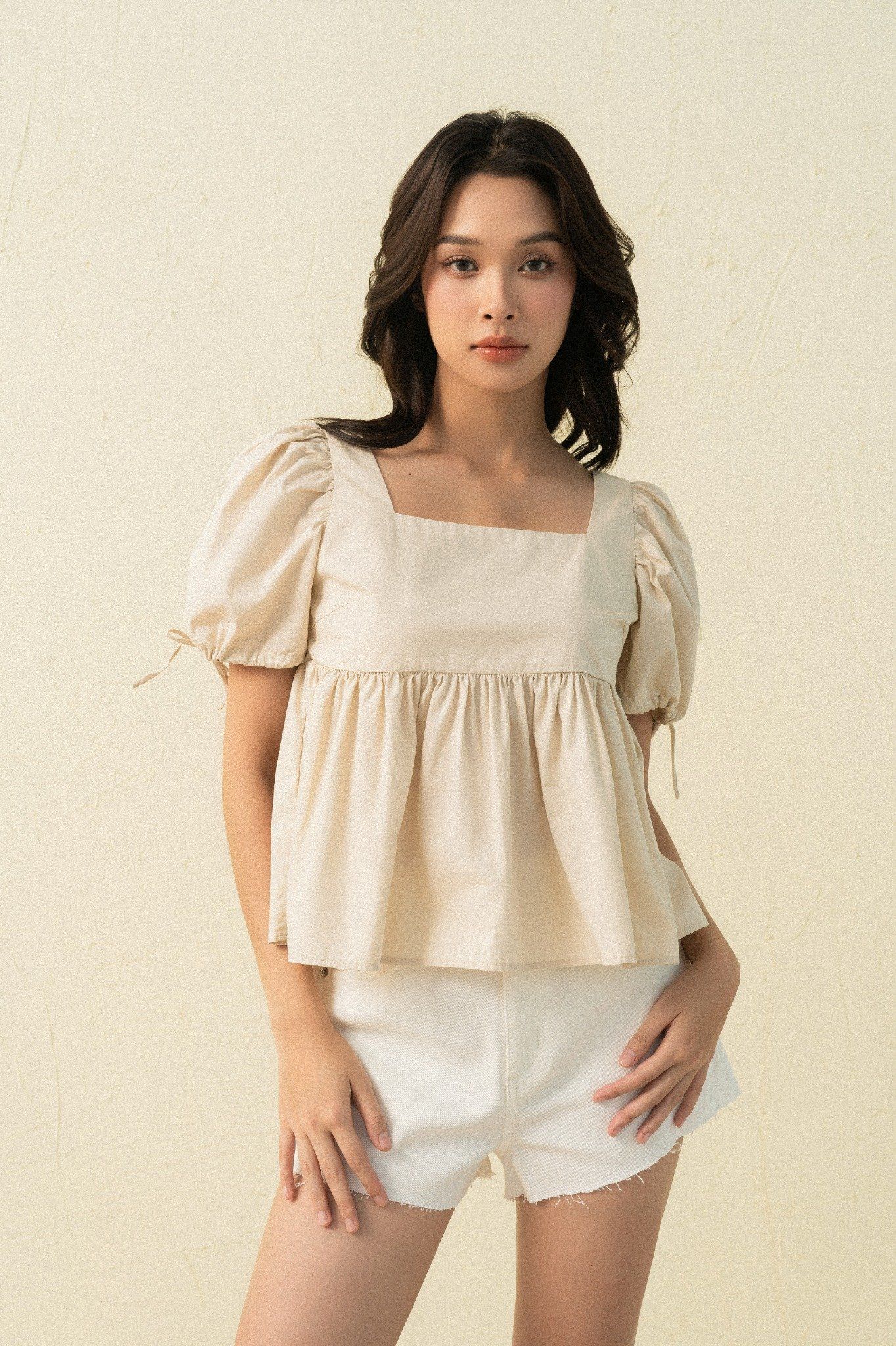  Áo nữ poplin kiểu babydoll 