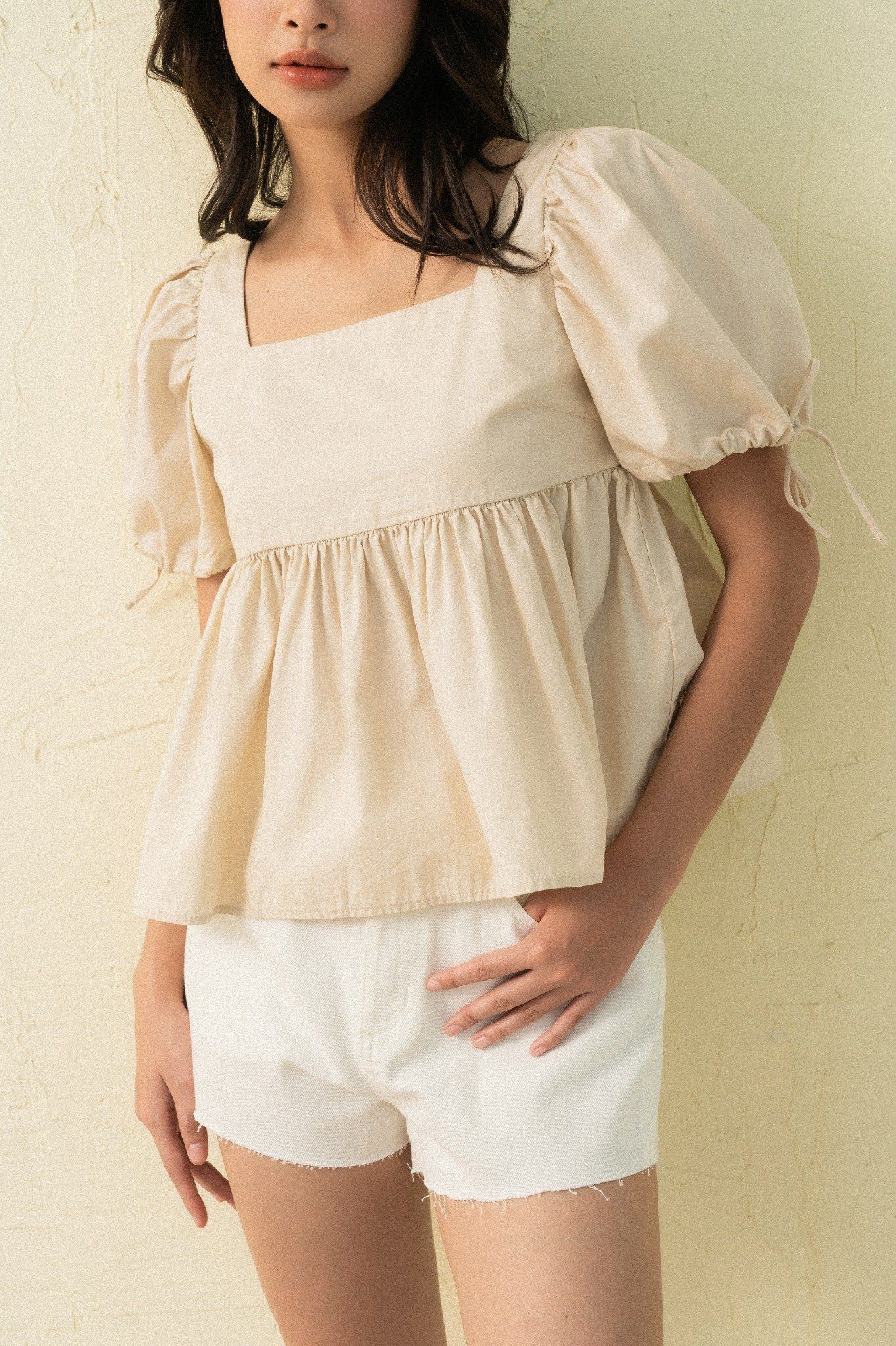  Áo nữ poplin kiểu babydoll 