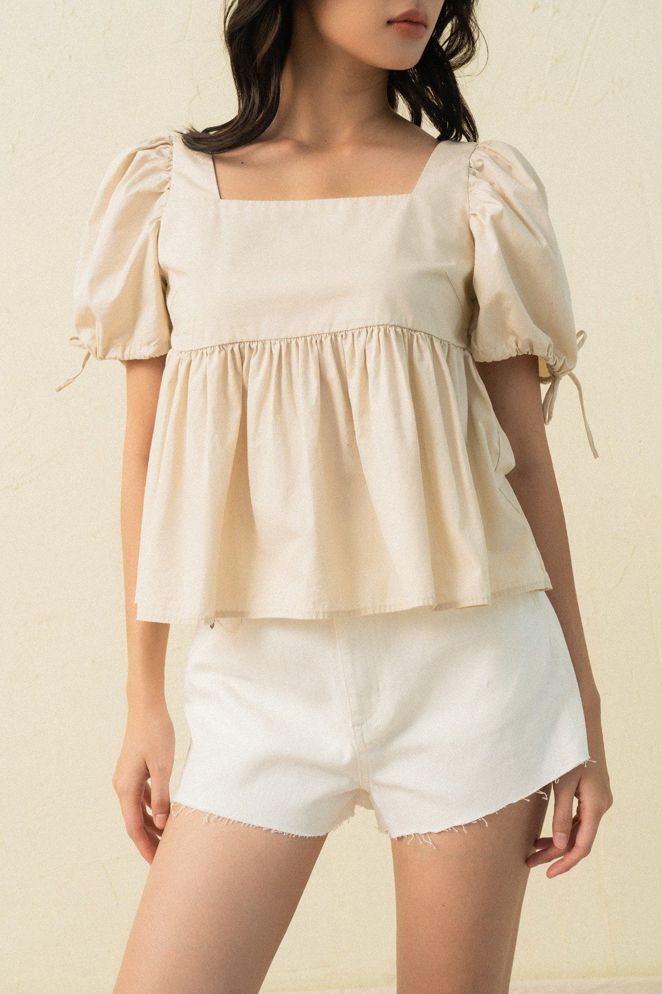  Áo nữ poplin kiểu babydoll 