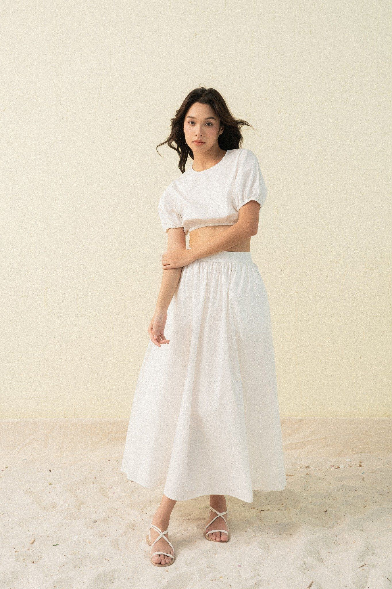  Chân váy maxi nữ poplin 