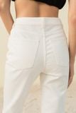  Quần Jeans nữ cạp cao dáng slim straight xỏa gấu 
