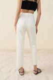  Quần Jeans nữ cạp cao dáng slim straight xỏa gấu 