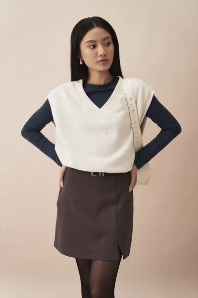  Áo Gilet nữ vải nỉ dáng Relax 