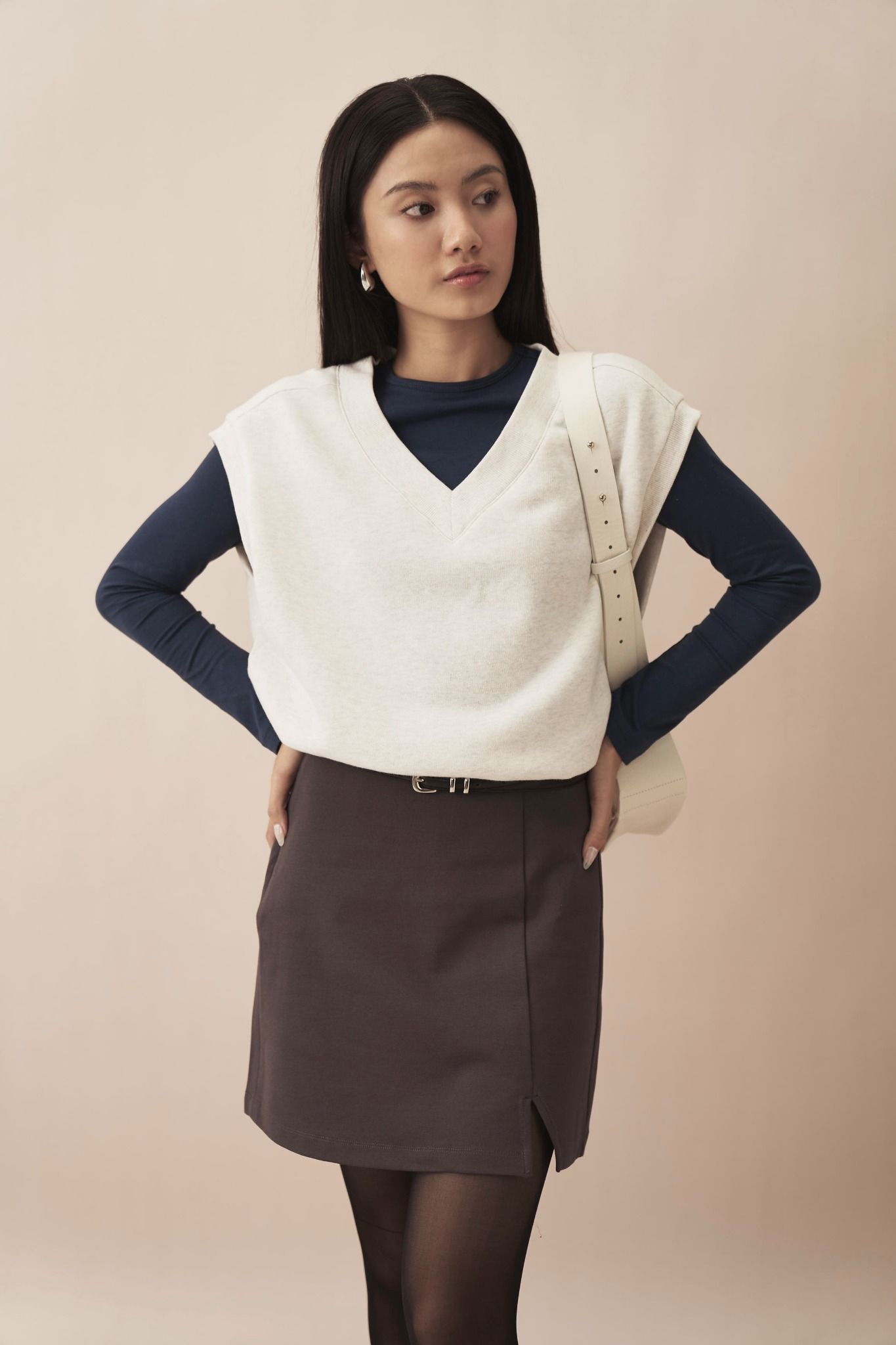  Áo Gilet nữ vải nỉ dáng Relax 
