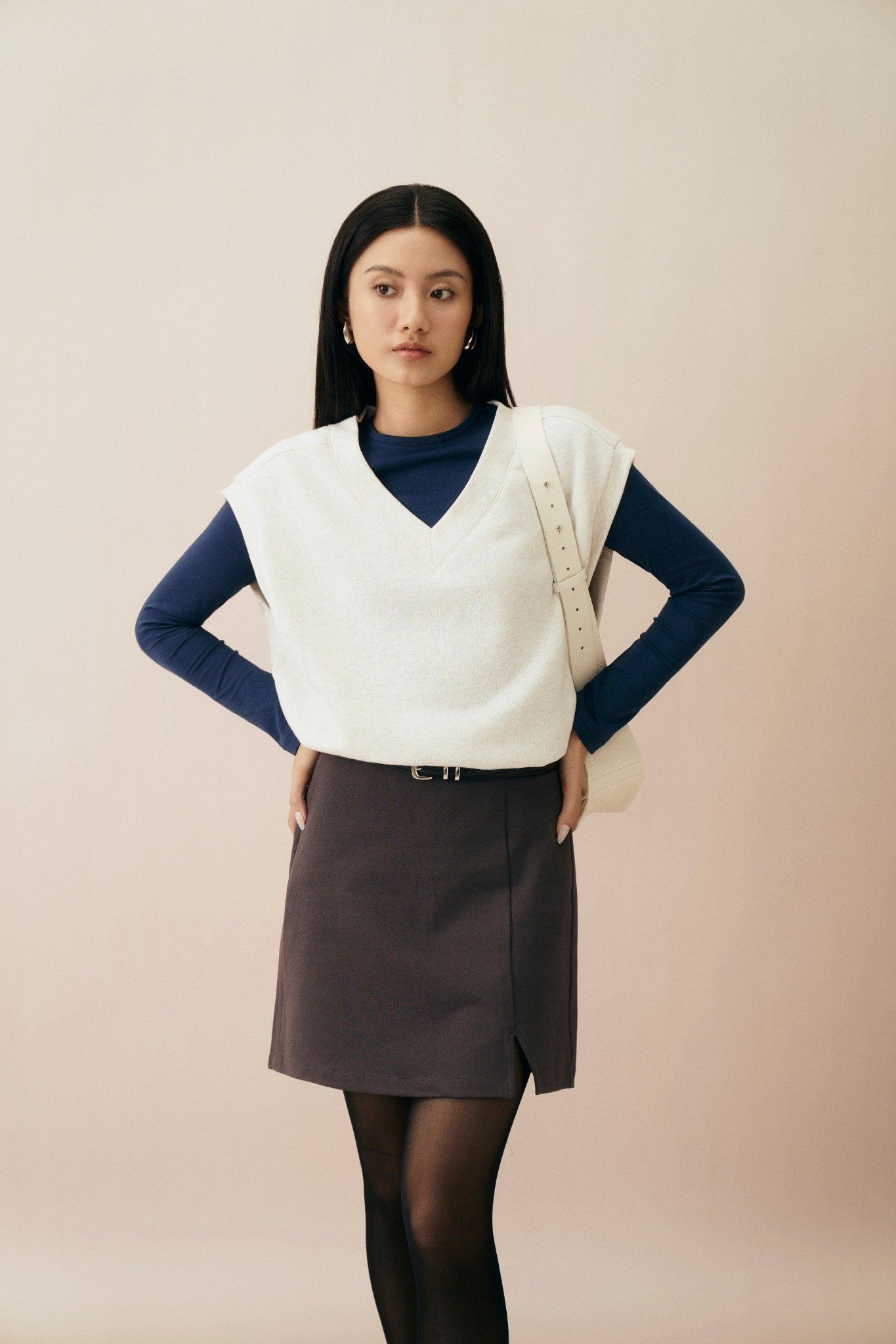 Áo Gilet nữ vải nỉ dáng Relax 
