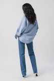  Áo sơ mi nữ vải kẻ poplin dáng relax 
