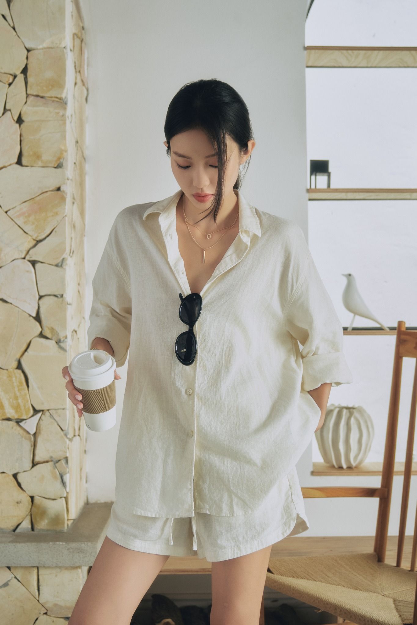  Áo sơ mi Nữ vải Linen dáng Regular 