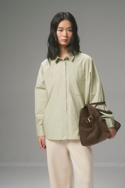 Áo sơ mi nữ Ovesize vải Poplin 