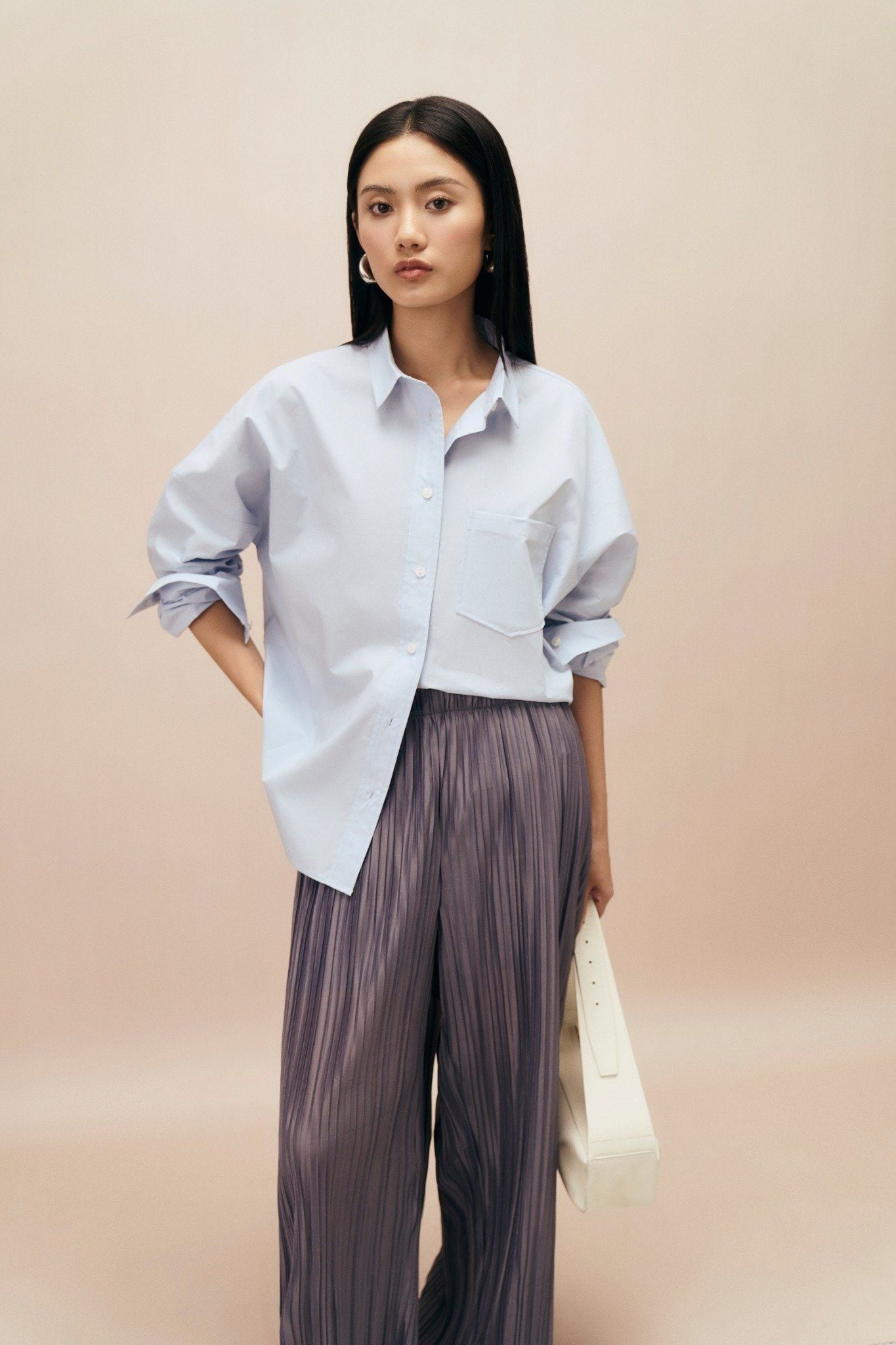  Áo sơ mi nữ Ovesize vải Poplin 