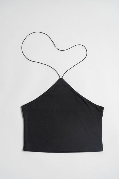  Áo nữ kiểu cổ yếm vải rib 