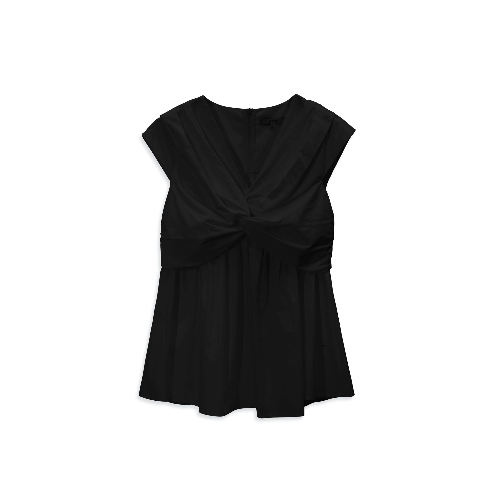  Áo nữ poplin kiểu cổ V chi tiết vặn xoắn 