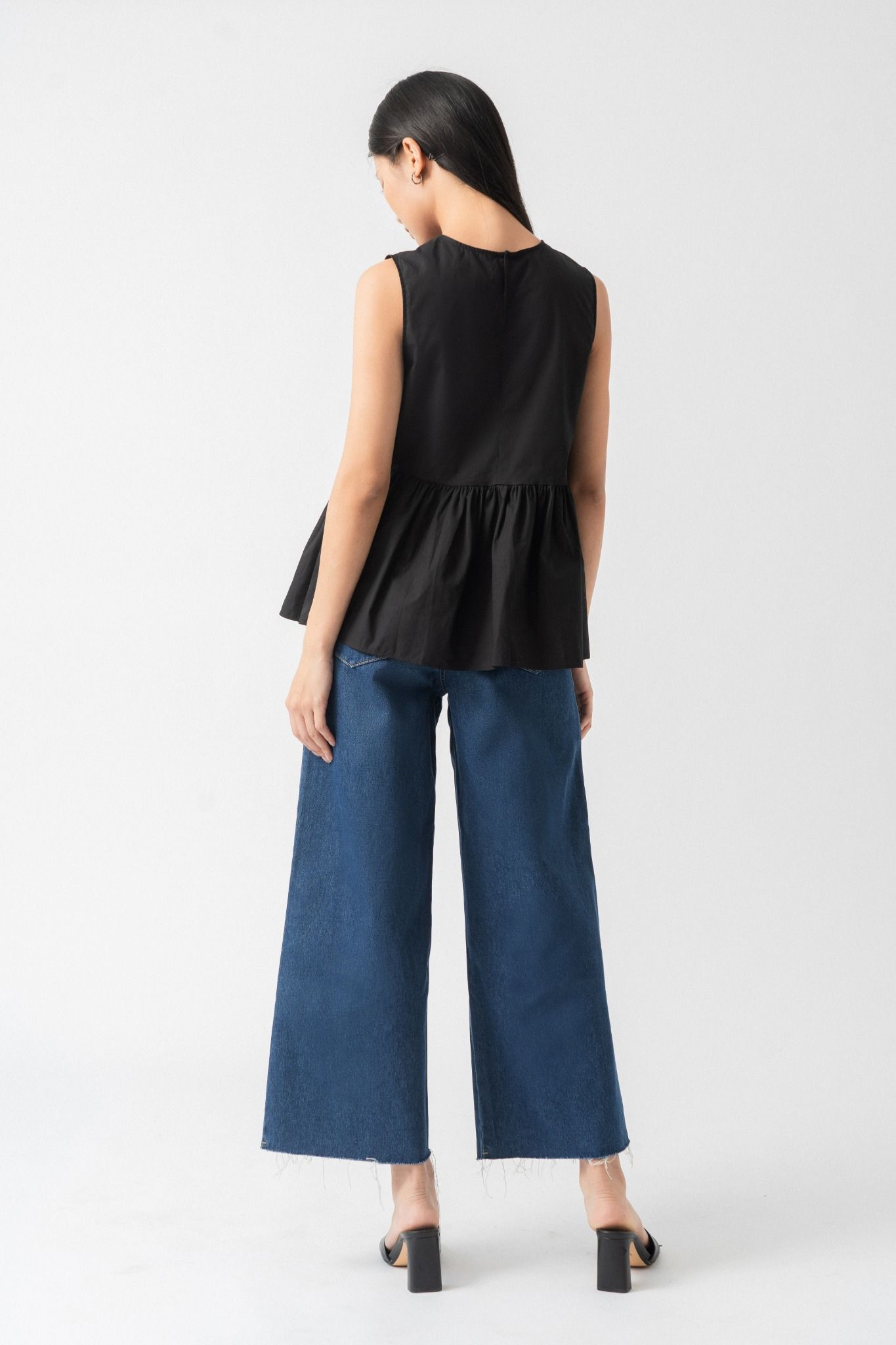  Áo nữ poplin kiểu peplum 