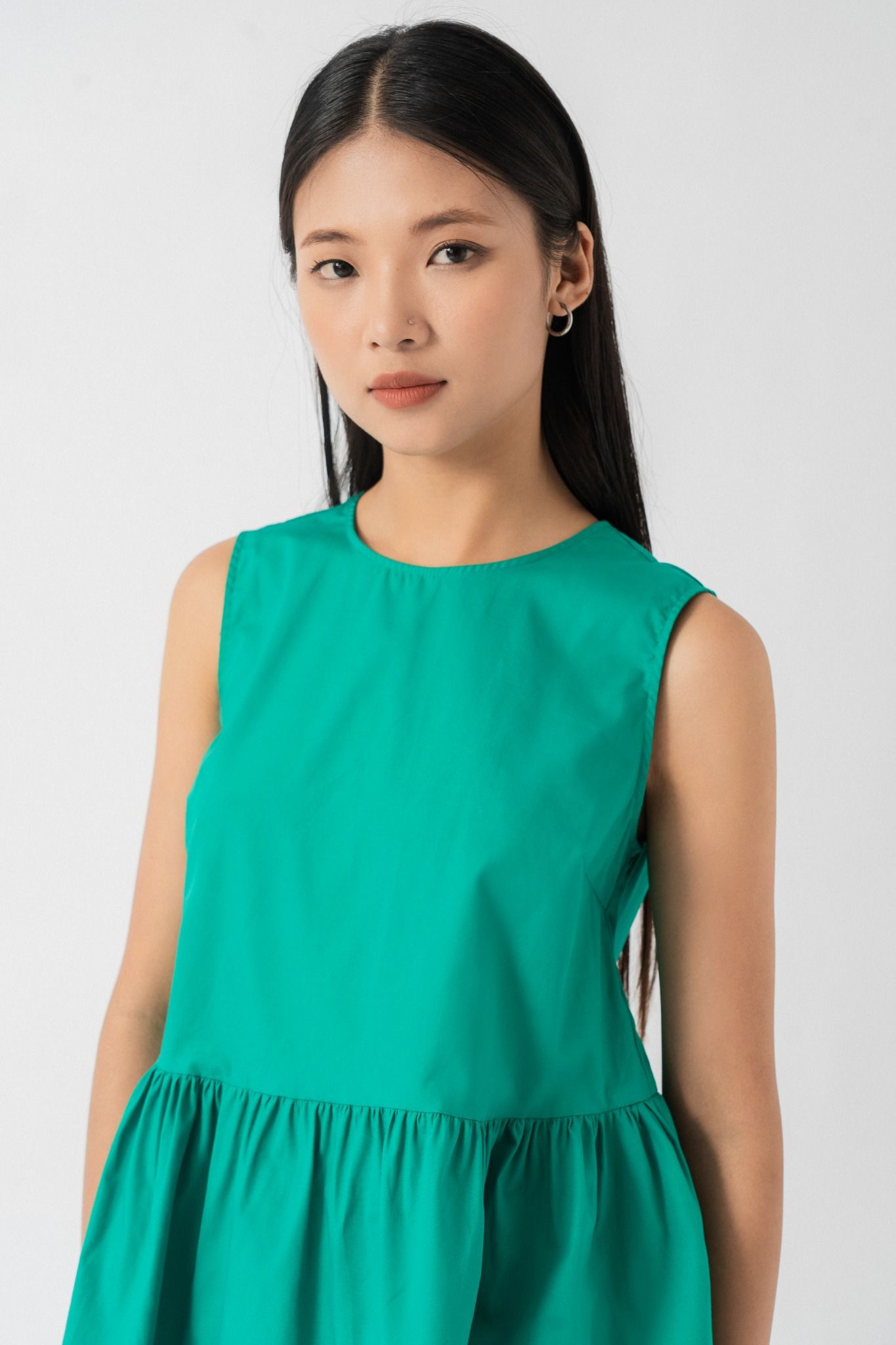  Áo nữ poplin kiểu peplum 