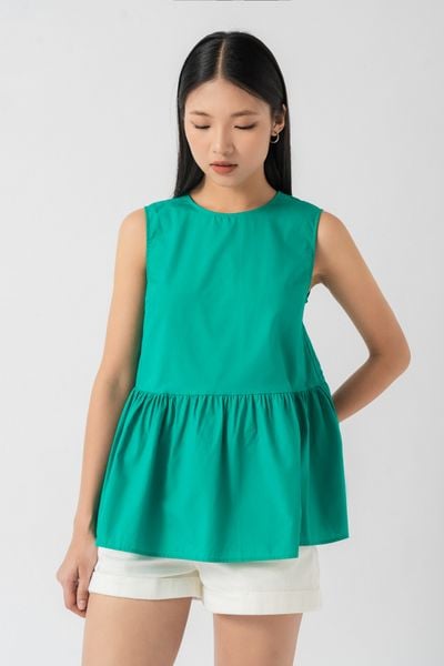  Áo nữ poplin kiểu peplum 