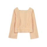 Áo kiểu nữ phối kẻ poplin 